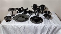 Black Amethyst Glass Dishware Set