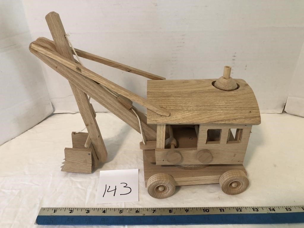 Wooden steam shovel made by Ed