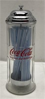 Vintage Coca-cola Glass Straw Holder