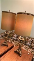 Pair of large vintage 70's lamps - heavy