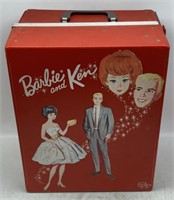 (S) 60’s Barbie and Ken Case w Barbie & Cloths