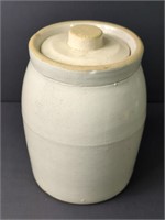 Antique Stoneware Lidded Crock USA Made