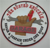 (R) Garage Sign  ( The Busted Knuckle). 12 inch.