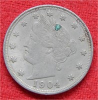 1904 Liberty V Nickel - Spots