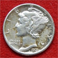 1931 S Mercury Silver Dime