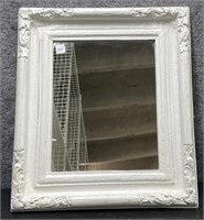 Vintage Looking White Wall Mirror 
Height 21”
