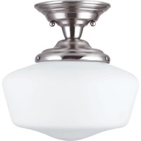 Semi-Flush Mount Light w/Satin White Glass