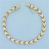 Italian Designer Link Bracelet in 14k Yellow Gold