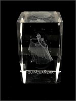 Vintage crystal glass Quinceanera 3D cube glass c