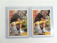 Two 1991 Brett Favre Rookie Cards in Protectors