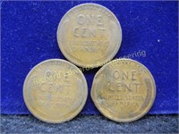 1916,1917,1920 Lincoln Wheat Pennies
