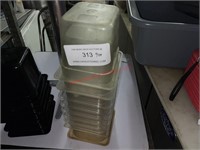 LOT - 1/6  PLASTIC PANS - ABOUT 9 PCS