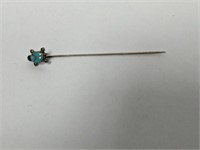 .925 Sterling Turquoise Turtle Stick Pin