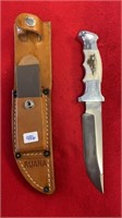 RUANA KNIFE & SHEATH W/ STONE, 5" BLADE,