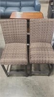 2 AGIO WOVEN COUNTER HEIGHT STOOLS