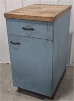 (AB) Metal Utility Cabinet w/ Wood Top