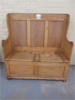 Early Pine Settle Bench w/ Storage (43x16x45)