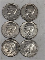 6 BICENTENNIAL KENNEDY HALF DOLLARS