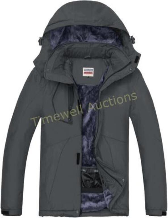 WULFUL Men's Waterproof Ski Jacket Dark Grey XL