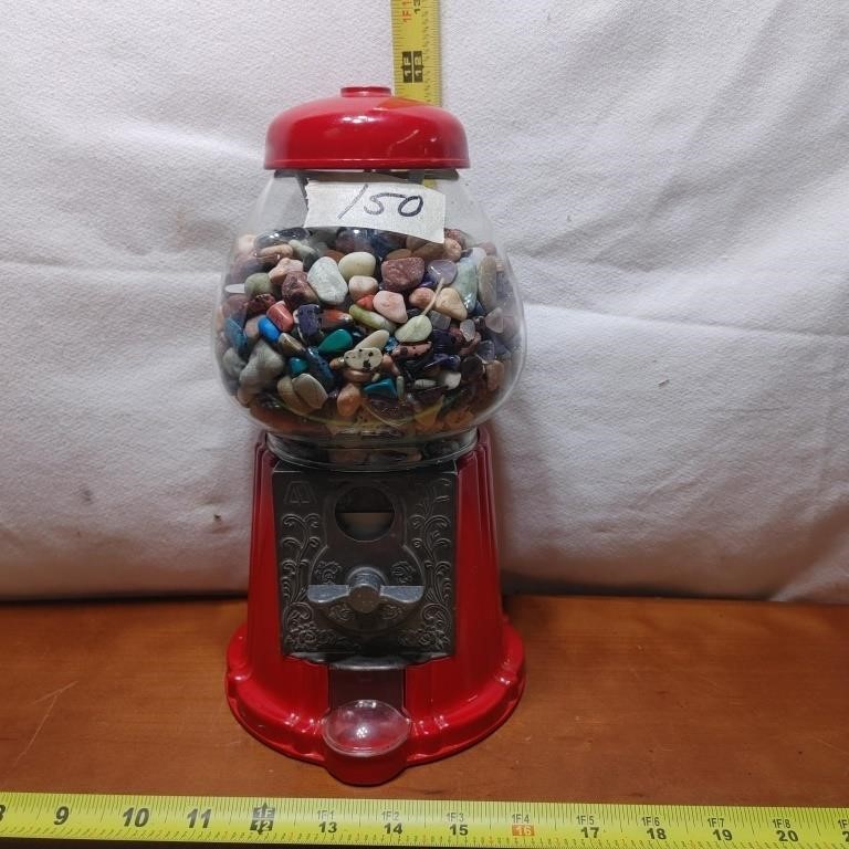 GUMBALL MACHINE WITH COLORED ROCKS