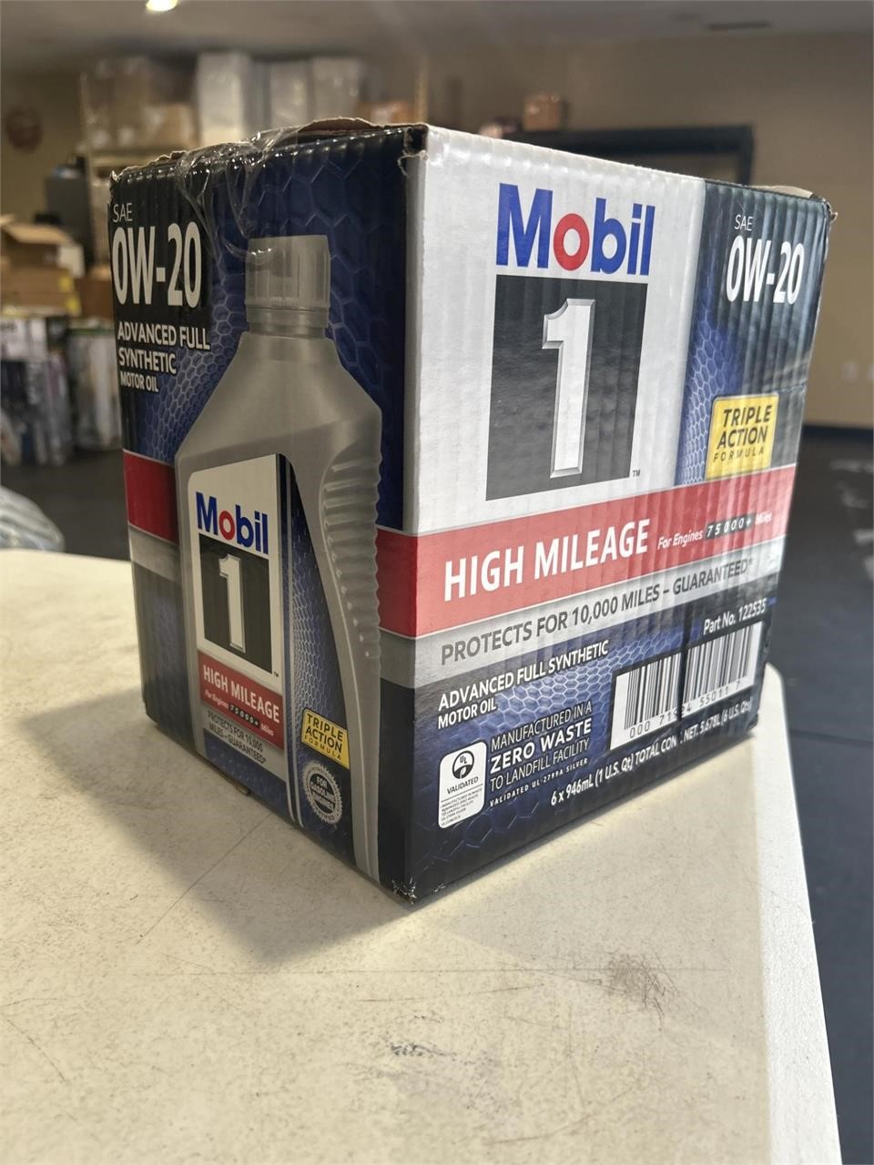 Mobil 1 High Mileage Motor Oil 0W-20, 6 Pack/1 qt