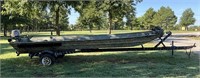 1977 Aluminum Boat w/ 1981 Johnson 25 HP Motor