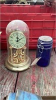 Anniversary Clock and Blue Jar