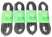 (4) Deluxe Microphone 25ft Xlr Cables