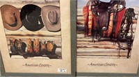 2 Framed American Cowboy Posters