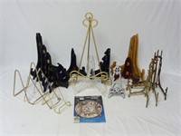 Large Lot of Plate Stands / Book Holders
