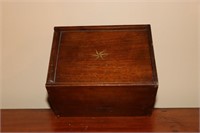 Wooden Box With Sliding Lid Decorated With a Star