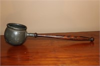 Antique Pewter and Wood Dipper/Ladle 14 1/2" Long