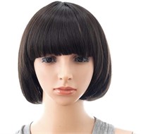 SWACC 10 Inch Short Straight Bob Wig with Bangs