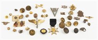 Lot of Early Military Pins and Buttons