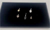 5 Pendants/Charms - Assorted 925, Sterling,
