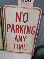 No Parking Any Time metal sign, 18" h