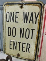 One Way Do Not Enter metal sign, 18" H