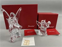Pair of Baccarat Crystal Angels One Signed