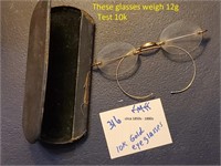Antique 10k gold eyeglasses M Arrow mark