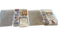 (2) Plastic Organizer w/ Crafting Rubber Stamps