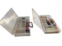 (2) Plastic Organizers w/ Rubber Stamps & Misc