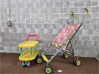 Stroller and plastic kids cart