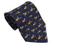 Salvatore Ferragamo Navy Puppy Dog Theme Neck Tie