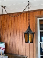Vintage amber hanging light