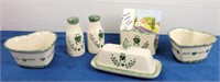 1996 Teamson Pottery Green Heart Set (6pcs)