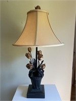 Gilt Iron Rose Table Lamp