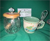 Pioneer Woman Honey Jar & Dipper/Mug w/whisk