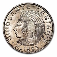 1964-1969 Mexico 50 Centavos Cuauhtemoc Bu