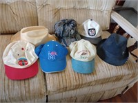 Group of 7 hats, will need to be cleaned