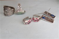 .925 Silver, 2 Rings & Earrings